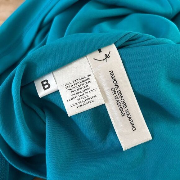 NWT Ann Taylor 2 Bright Aqua Blue V-Neck Sleeveless‎ Dress - Picture 4 of 6